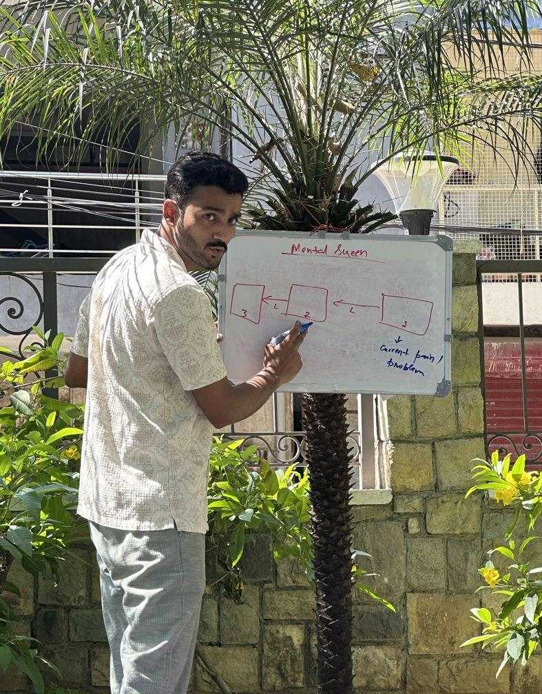 Hitesh teaching a session